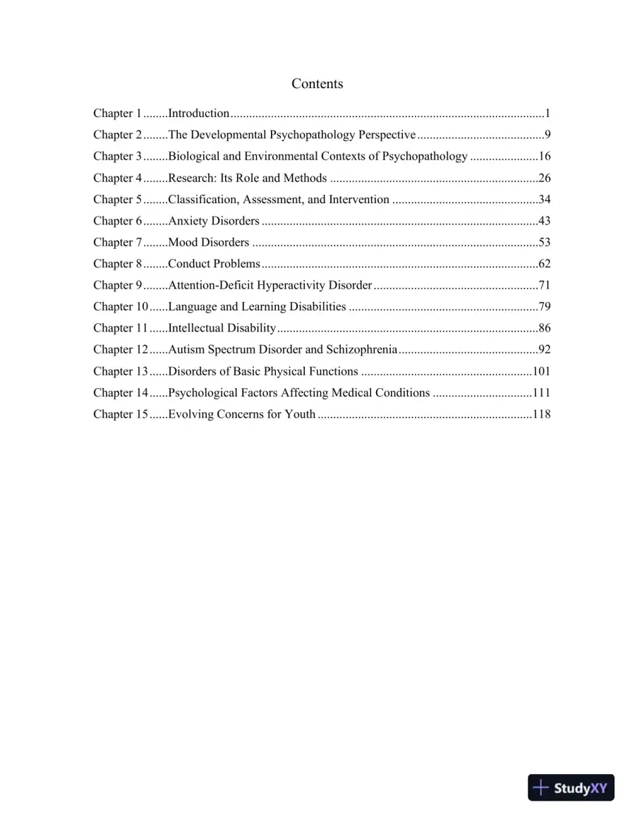 Lecture Notes for Abnormal Child and Adolescent Psychology, 8th Edition, page 3