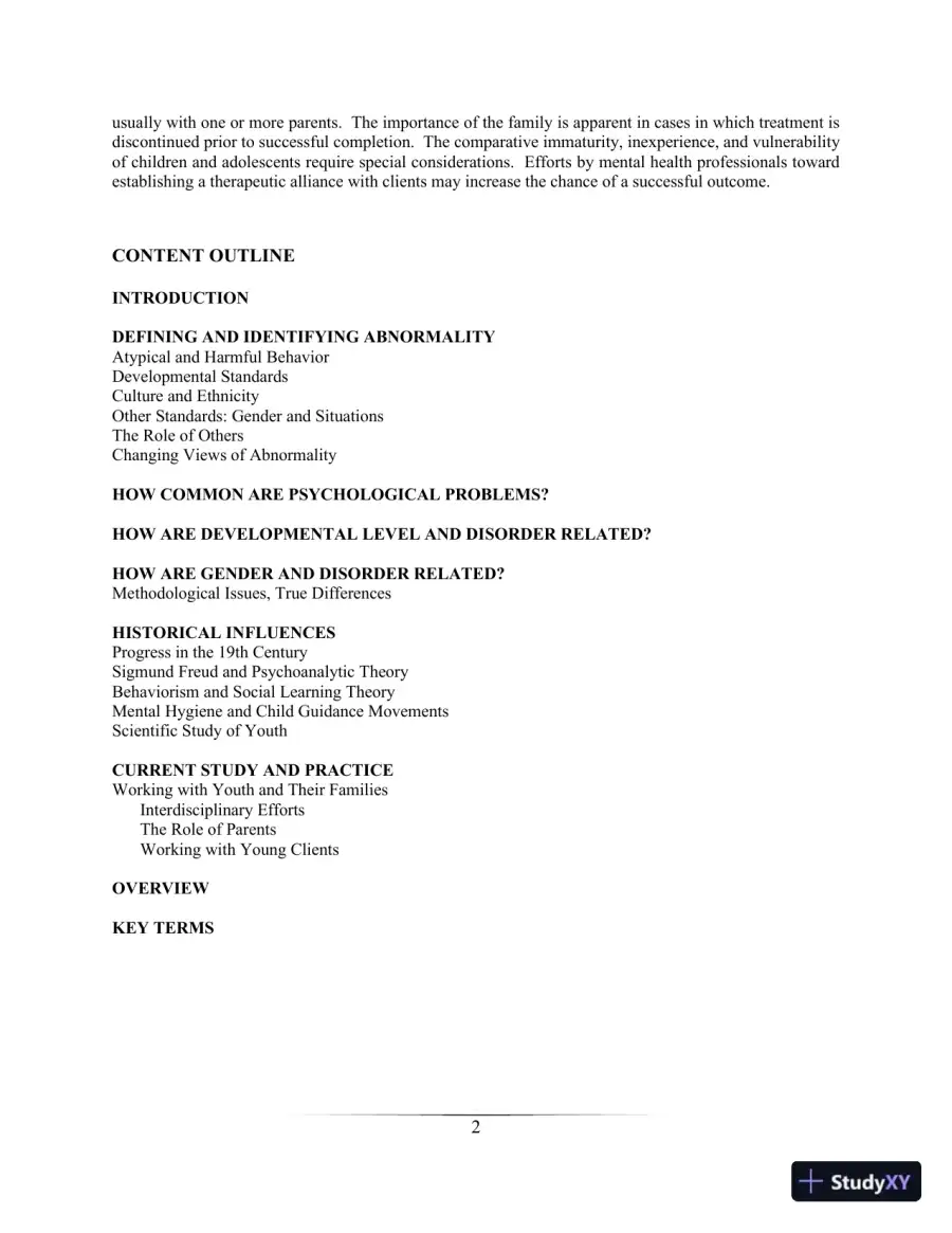 Lecture Notes for Abnormal Child and Adolescent Psychology, 8th Edition, page 5