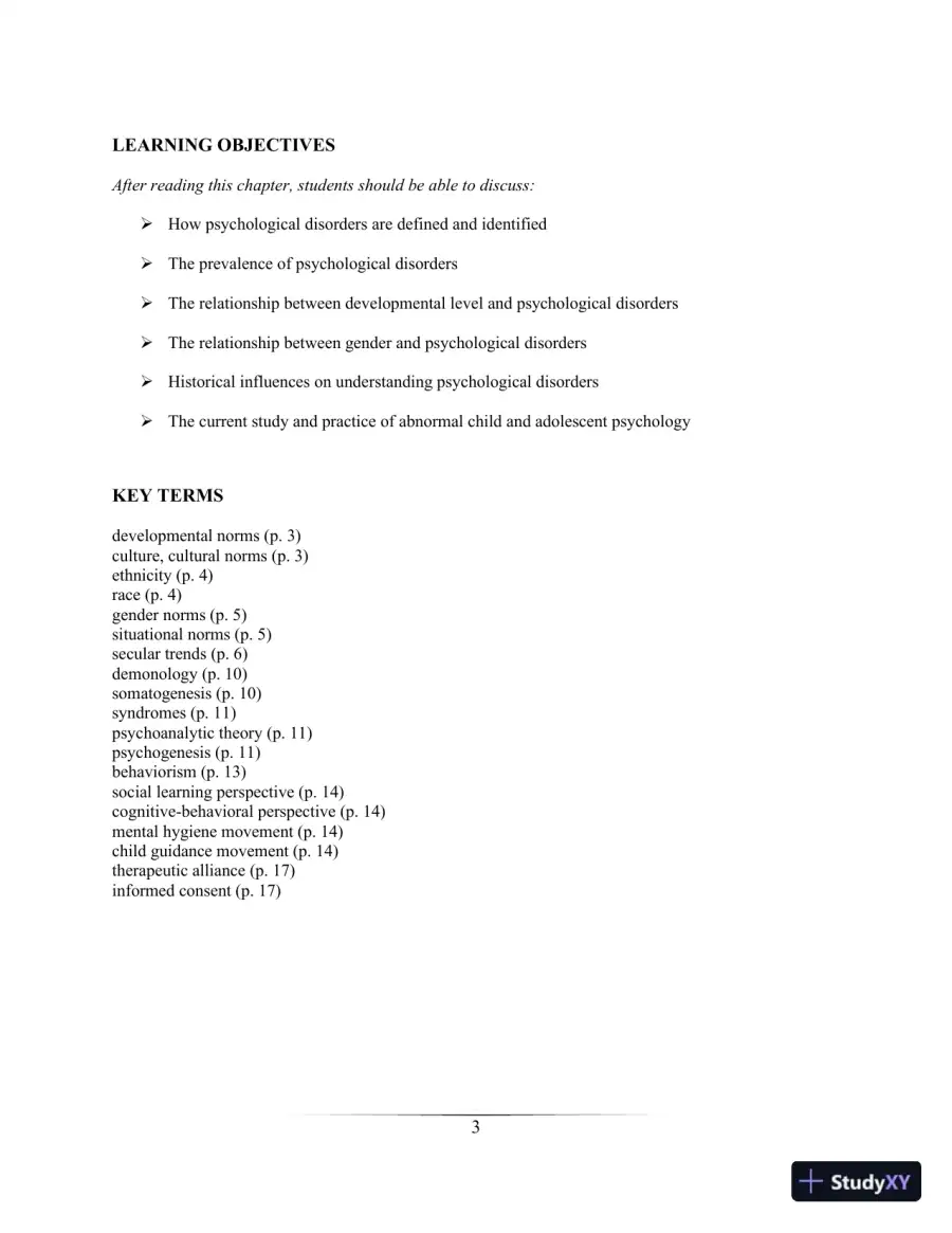 Lecture Notes for Abnormal Child and Adolescent Psychology, 8th Edition, page 6
