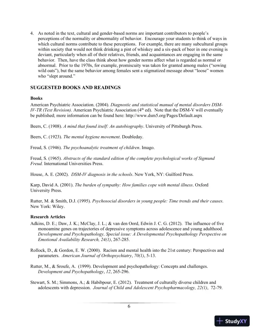 Lecture Notes for Abnormal Child and Adolescent Psychology, 8th Edition, page 9