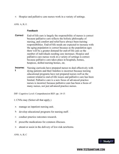 Professional Nursing: Concepts & Challenges 8th Edition Test Bank - Page 14 preview image