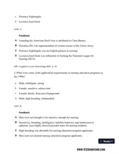 Professional Nursing: Concepts & Challenges 8th Edition Test Bank - Page 17 preview image