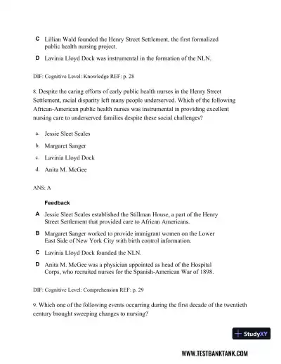 Professional Nursing: Concepts & Challenges 8th Edition Test Bank - Page 20 preview image