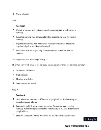 Professional Nursing: Concepts & Challenges 8th Edition Test Bank - Page 24 preview image