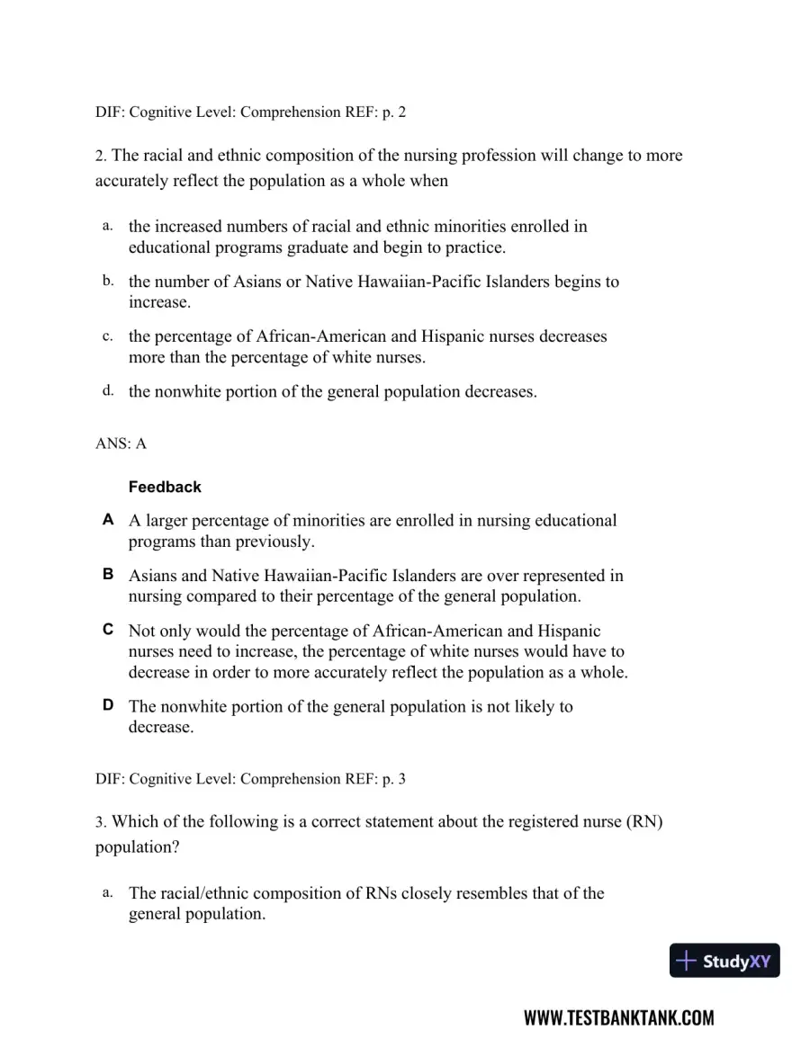 Professional Nursing: Concepts & Challenges 8th Edition Test Bank, page 3