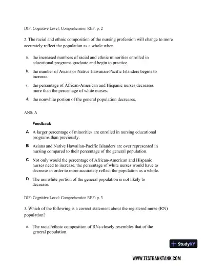Professional Nursing: Concepts & Challenges 8th Edition Test Bank - Page 3 preview image