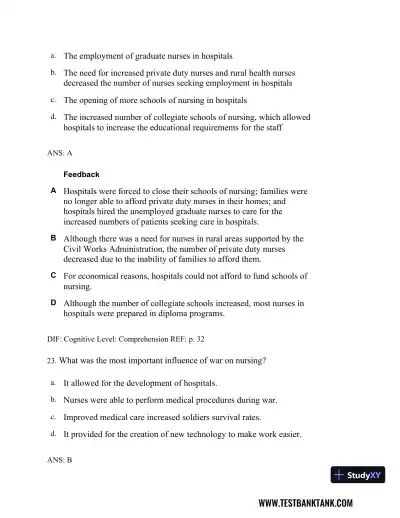 Professional Nursing: Concepts & Challenges 8th Edition Test Bank - Page 30 preview image