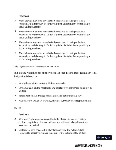 Professional Nursing: Concepts & Challenges 8th Edition Test Bank - Page 31 preview image