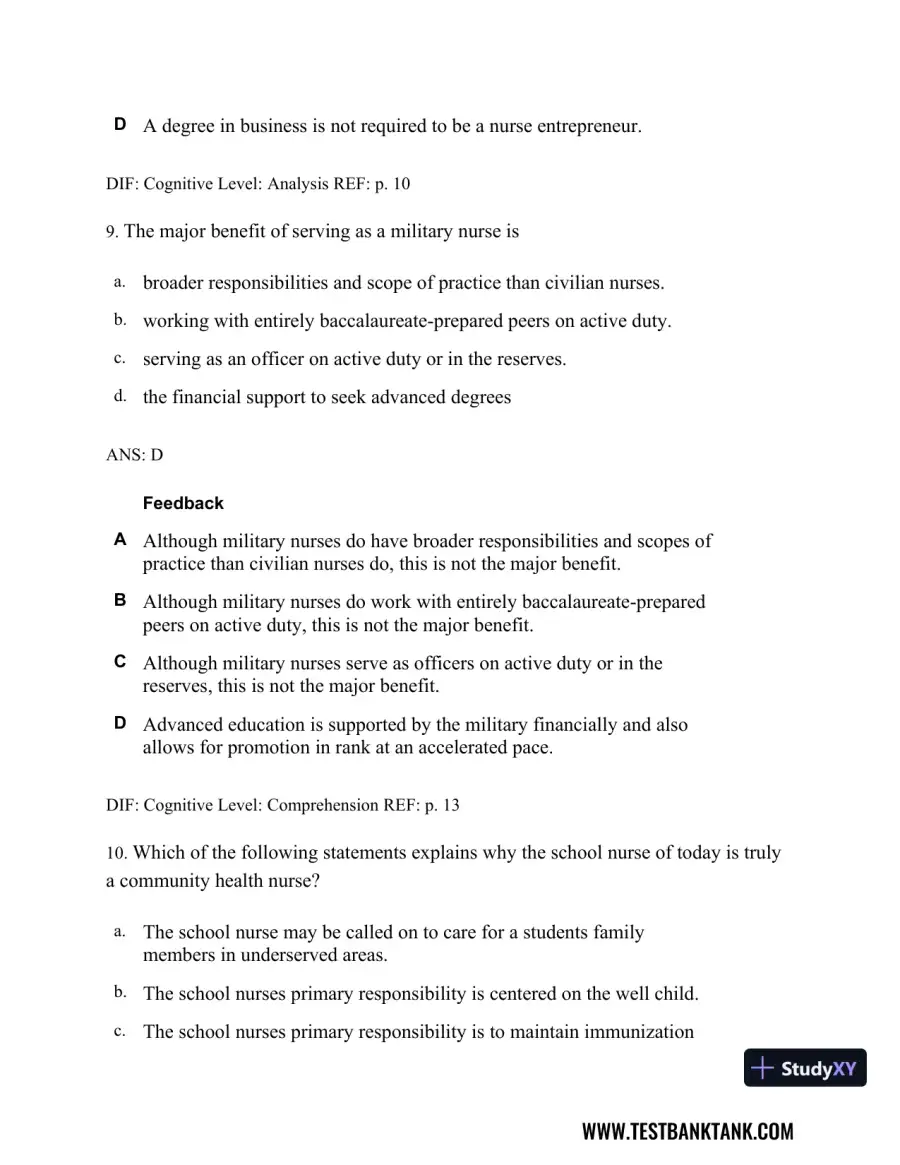 Professional Nursing: Concepts & Challenges 8th Edition Test Bank, page 8