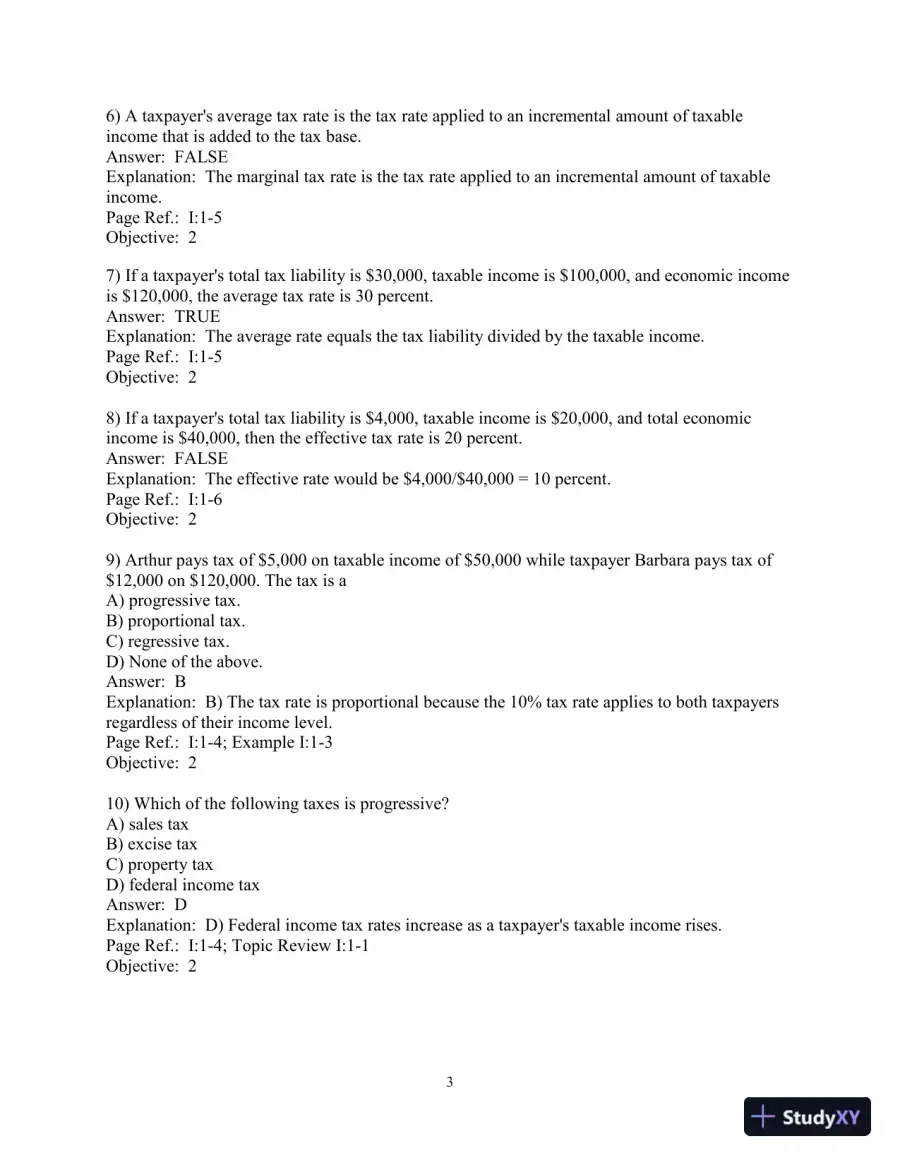 Pearson's Federal Taxation 2018 Individuals (Prentice Hall's Federal Taxation Individuals) 31st Edition Test Bank, page 4