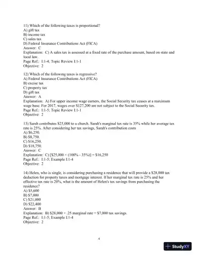 Pearson's Federal Taxation 2018 Individuals (Prentice Hall's Federal Taxation Individuals) 31st Edition Test Bank - Page 5 preview image
