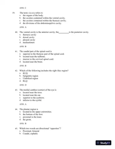 Test Bank for The Human Body in Health and Illness, 7th Edition (Chapters 1-27) - Page 12 preview image