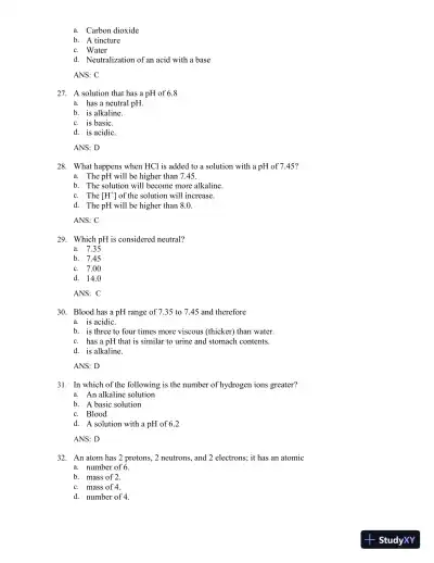 Test Bank for The Human Body in Health and Illness, 7th Edition (Chapters 1-27) - Page 18 preview image