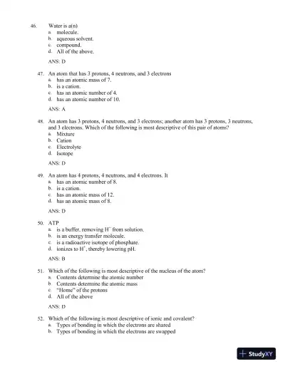 Test Bank for The Human Body in Health and Illness, 7th Edition (Chapters 1-27) - Page 21 preview image