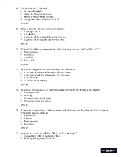Test Bank for The Human Body in Health and Illness, 7th Edition (Chapters 1-27) - Page 23 preview image