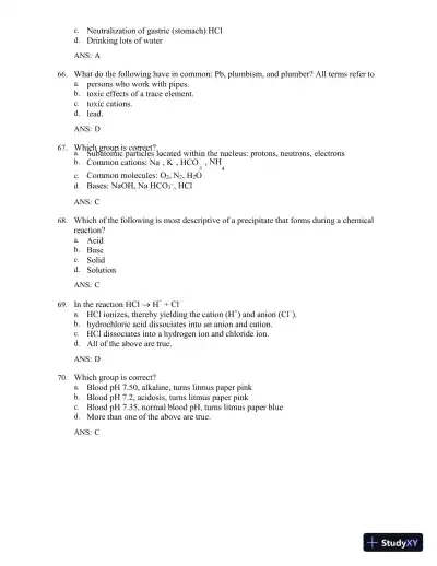 Test Bank for The Human Body in Health and Illness, 7th Edition (Chapters 1-27) - Page 24 preview image