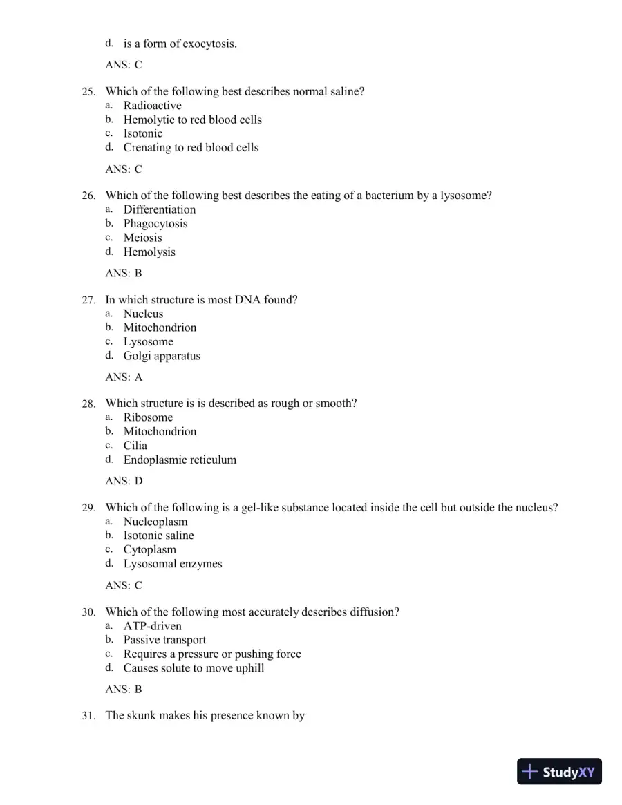 Test Bank for The Human Body in Health and Illness, 7th Edition (Chapters 1-27), page 29