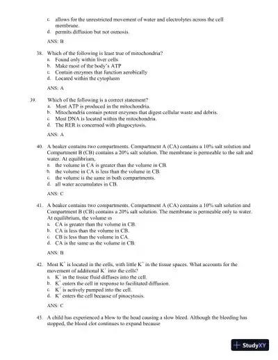 Test Bank for The Human Body in Health and Illness, 7th Edition (Chapters 1-27) - Page 31 preview image