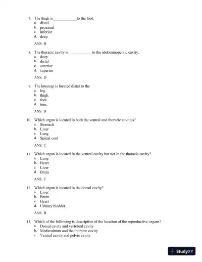 Test Bank for The Human Body in Health and Illness, 7th Edition (Chapters 1-27) - Page 4 preview image