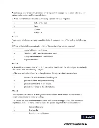 Clinical Guidelines in Primary Care: A Reference and Review Book 1st Edition Test Bank - Page 20 preview image
