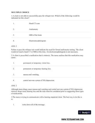 Clinical Guidelines in Primary Care: A Reference and Review Book 1st Edition Test Bank - Page 25 preview image