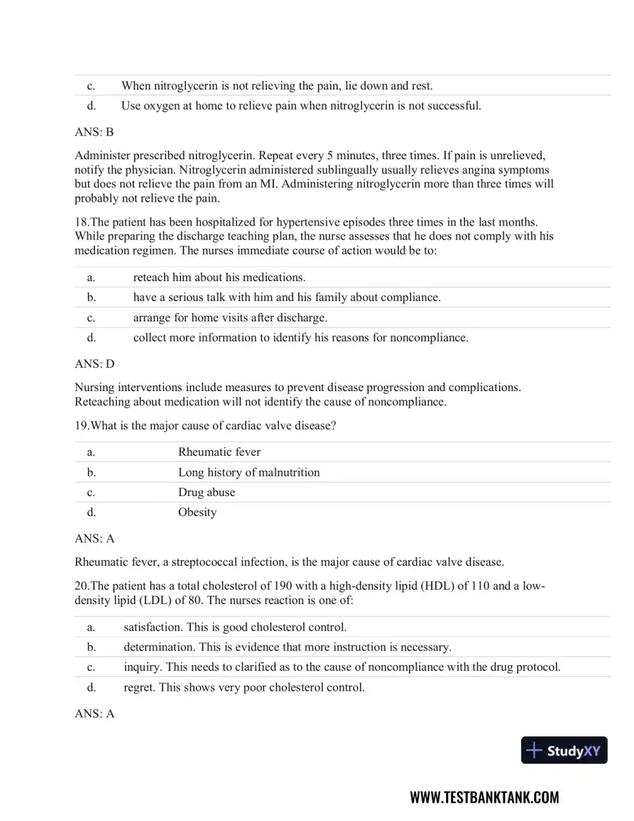 Clinical Guidelines in Primary Care: A Reference and Review Book 1st Edition Test Bank, page 7