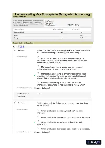 Understanding Key Concepts in Managerial Accounting - Page 1 preview image