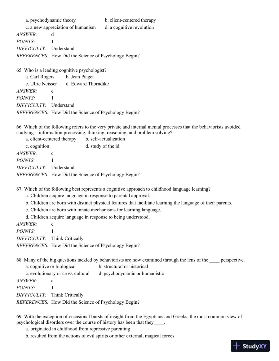 Discovering Psychology: The Science of Mind 1st Edition Test Bank, page 15