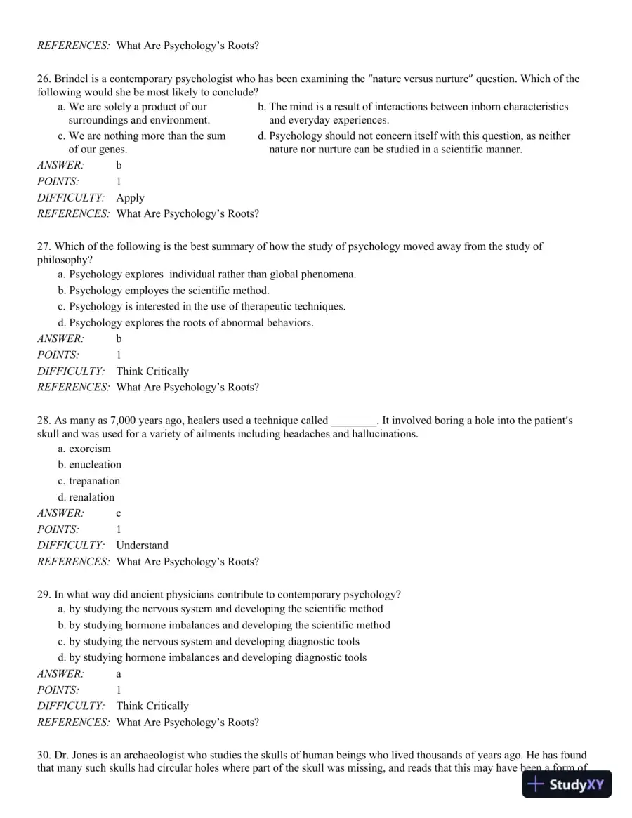 Discovering Psychology: The Science of Mind 1st Edition Test Bank, page 7