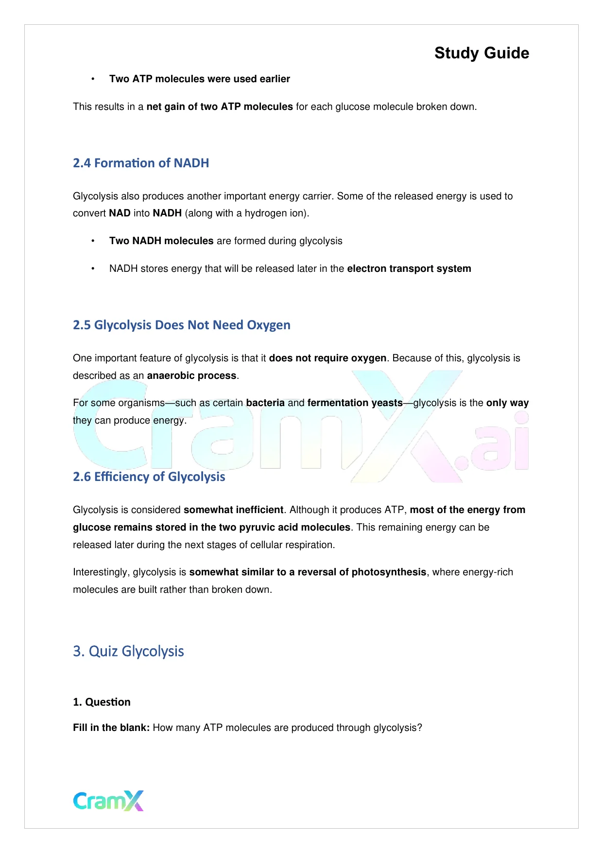 Biology - Cellular Respiration - Page 5 preview image