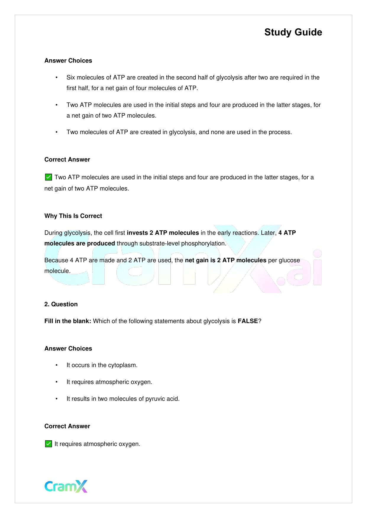 Biology - Cellular Respiration - Page 6 preview image