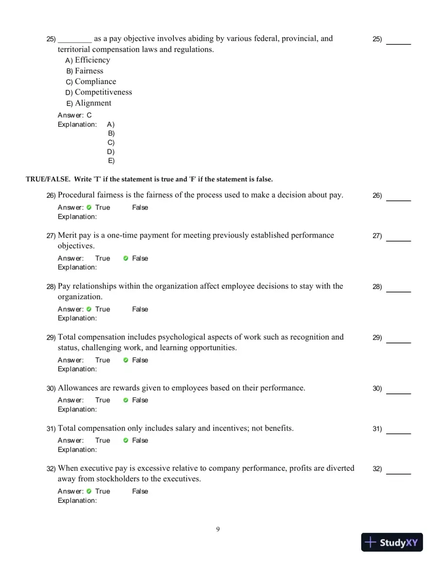 Compensation 5th Edition Test Bank, page 10