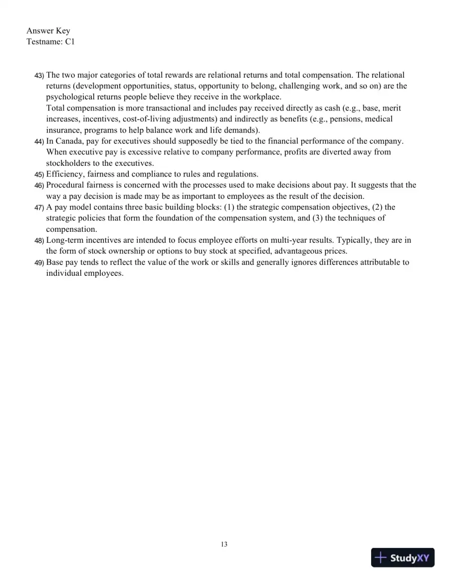 Compensation 5th Edition Test Bank, page 14
