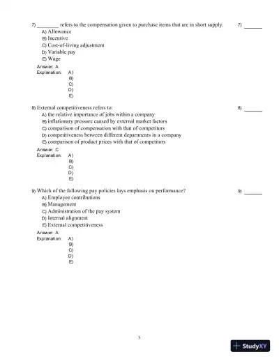 Compensation 5th Edition Test Bank - Page 4 preview image