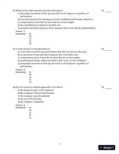 Compensation 5th Edition Test Bank - Page 6 preview image