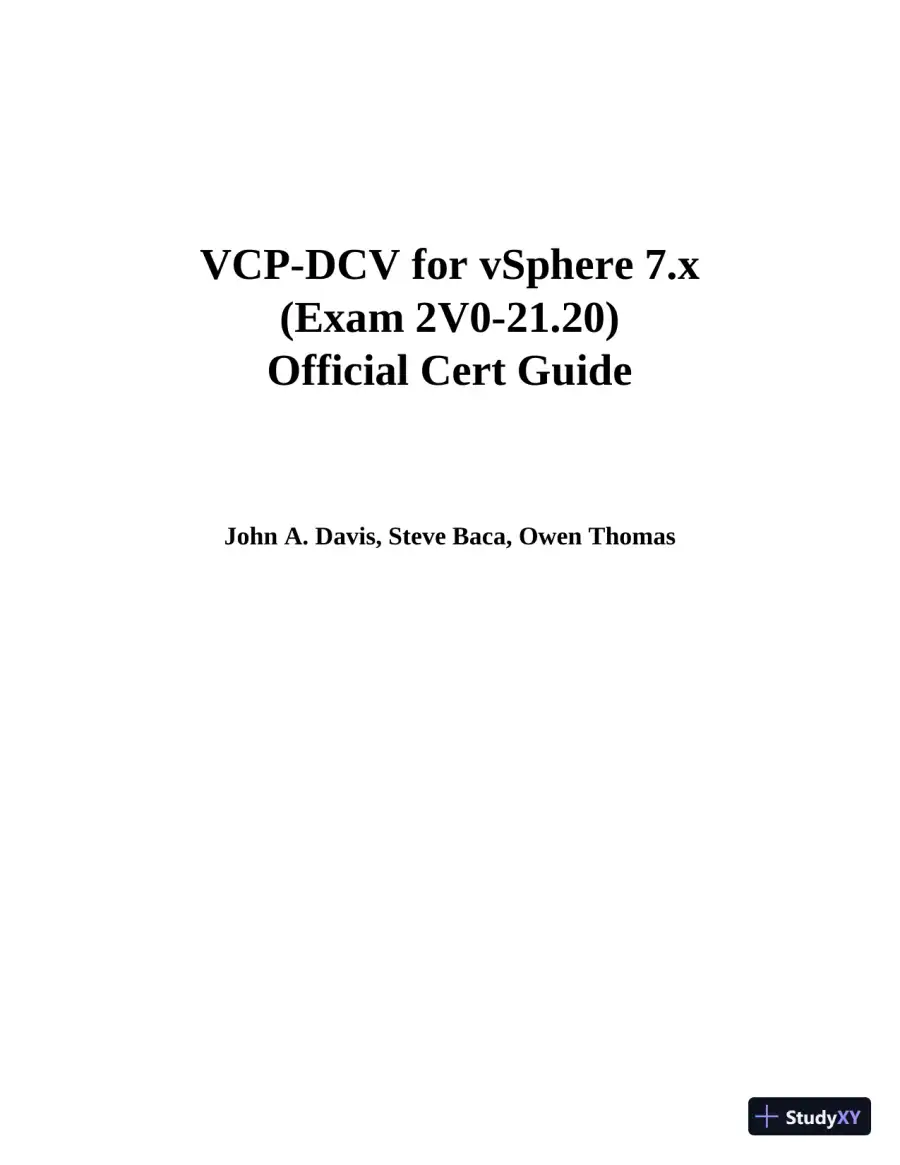 VCP-DCV for vSphere 7.x Exam 2V0-21.20 Official Cert Guide, 4th edition (2021), page 4