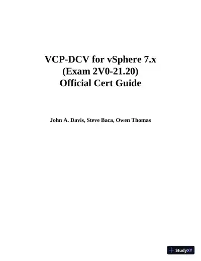 VCP-DCV for vSphere 7.x Exam 2V0-21.20 Official Cert Guide, 4th edition (2021) - Page 4 preview image