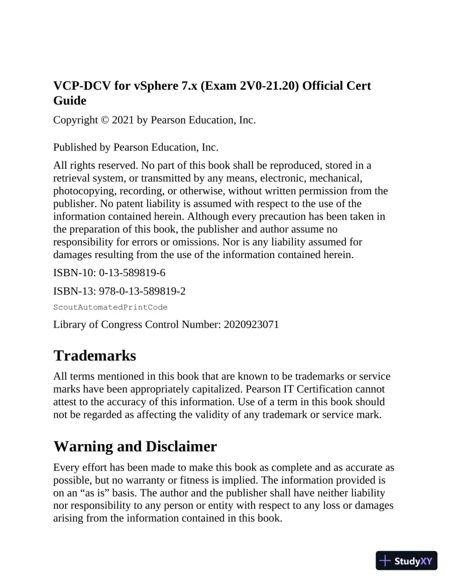 VCP-DCV for vSphere 7.x Exam 2V0-21.20 Official Cert Guide, 4th edition (2021), page 5