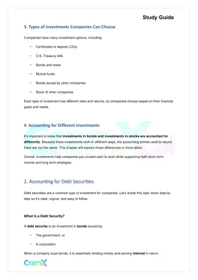 Accounting Principles II – Investments - Page 2 preview image