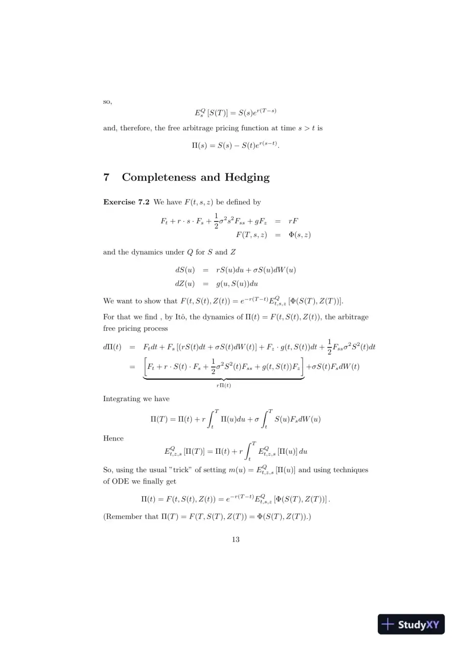 Solution Manual for Arbitrage Theory in Continuous Time, 2nd Edition, page 14