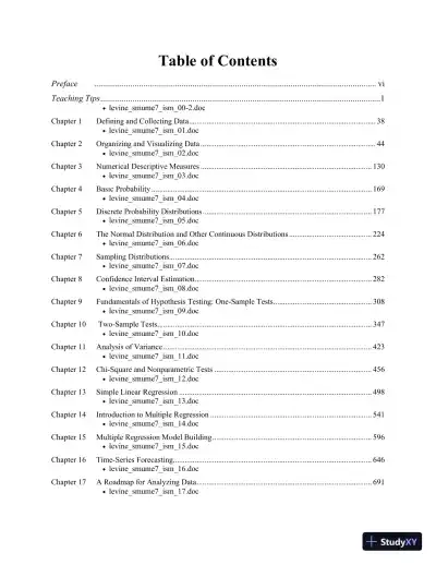 Solution Manual For Statistics for Managers Using Microsoft Excel, 7th Edition - Page 1 preview image