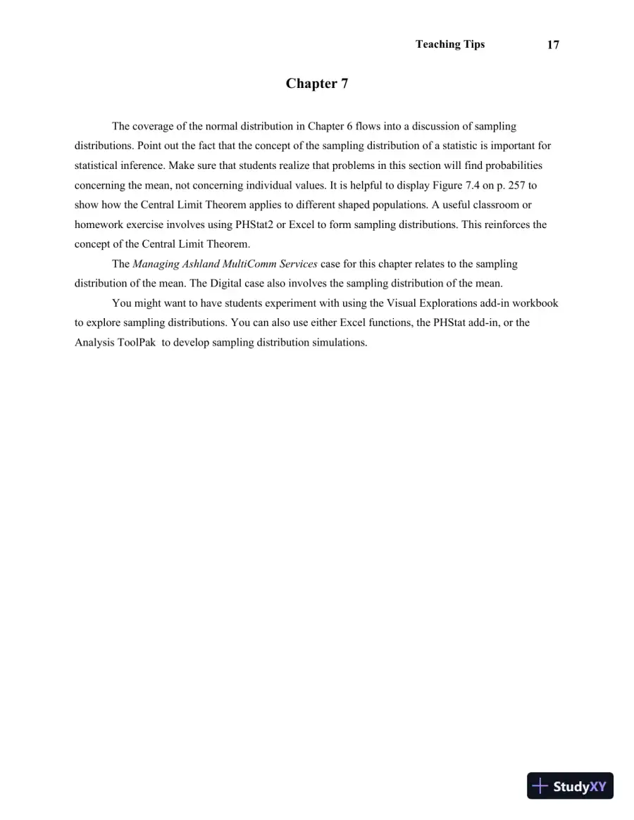 Solution Manual For Statistics for Managers Using Microsoft Excel, 7th Edition, page 21