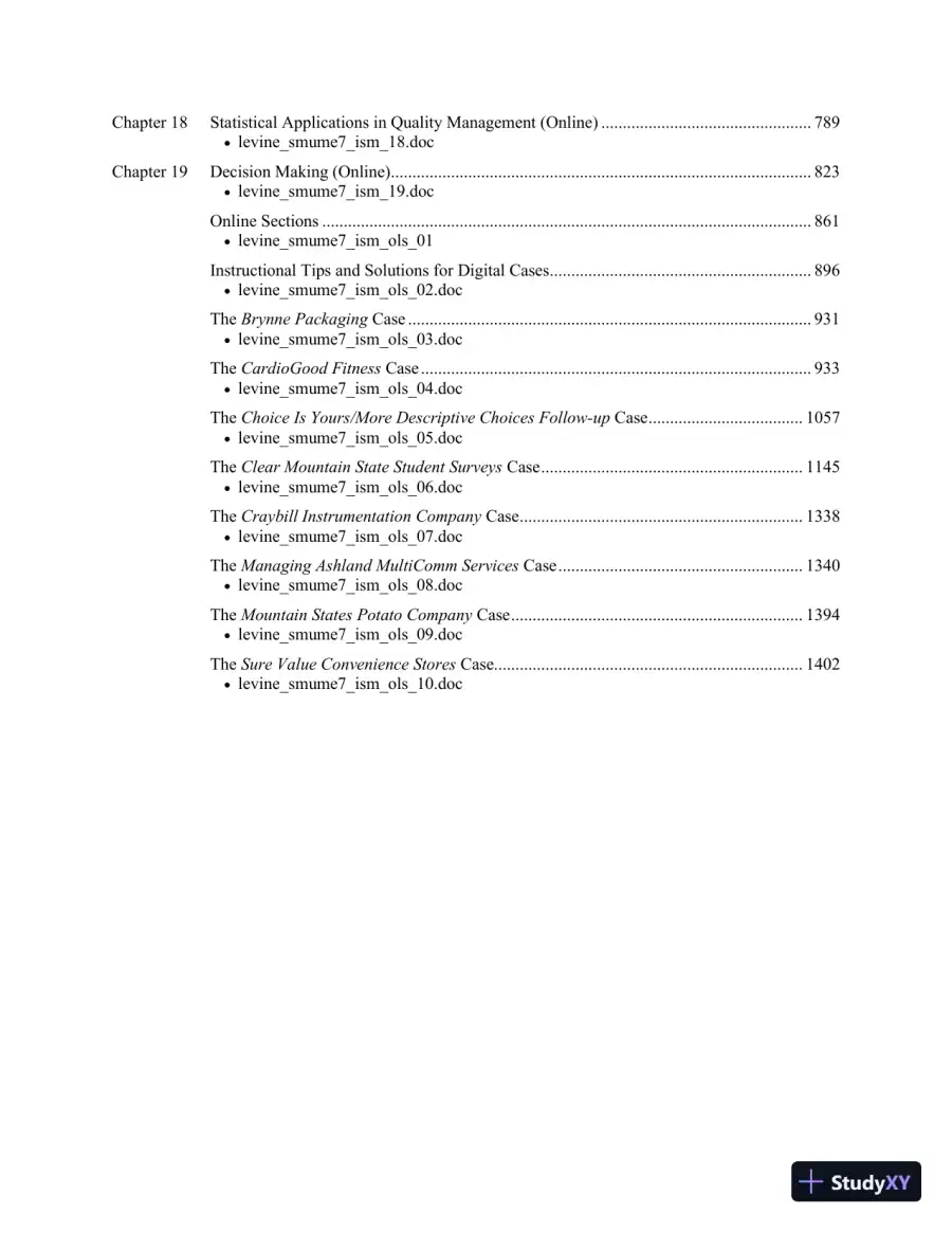 Solution Manual For Statistics for Managers Using Microsoft Excel, 7th Edition, page 3