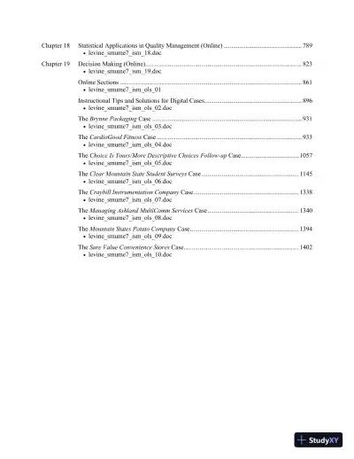 Solution Manual For Statistics for Managers Using Microsoft Excel, 7th Edition - Page 3 preview image