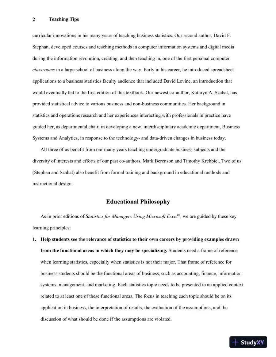 Solution Manual For Statistics for Managers Using Microsoft Excel, 7th Edition, page 6