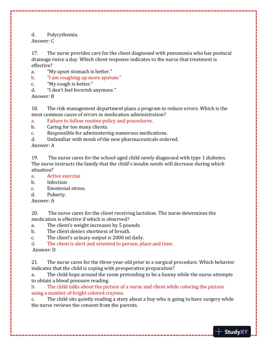 2023-2024 KAPLAN Pediatrics Predictor Exam With Answers (150 Solved Questions), page 6