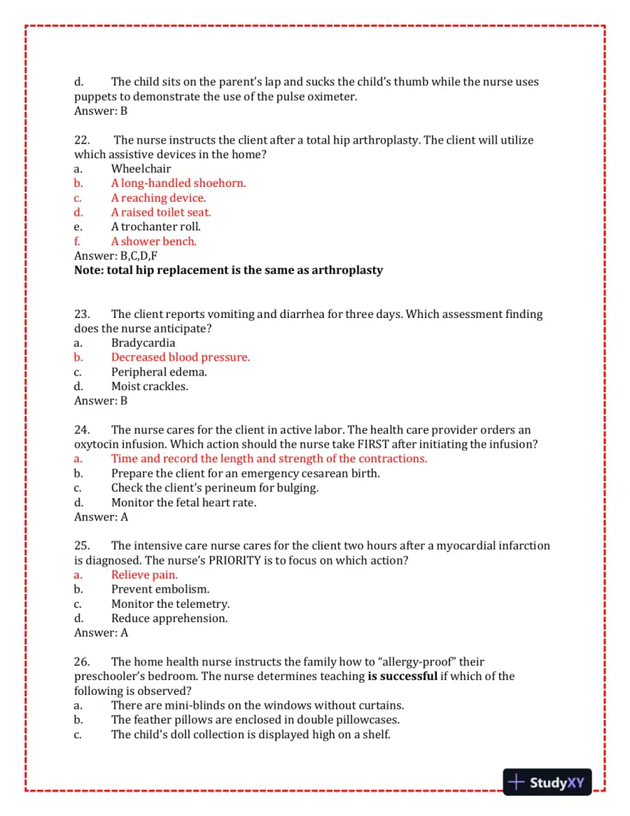 2023-2024 KAPLAN Pediatrics Predictor Exam With Answers (150 Solved Questions), page 7