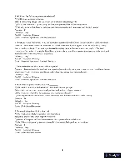 Test Bank for Microeconomics, 2nd Edition - Page 3 preview image