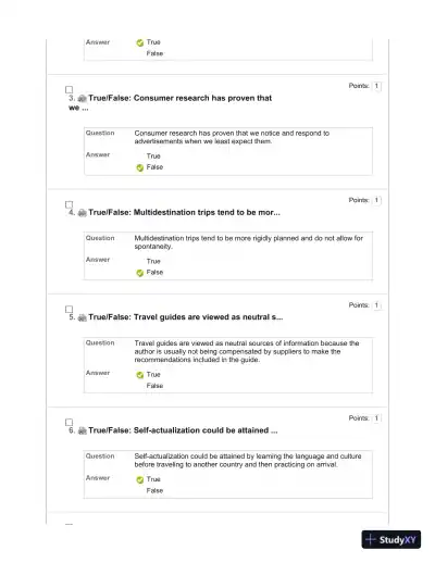 Tourism: The Business of Hospitality and Travel, 5th Edition Test Bank - Page 15 preview image