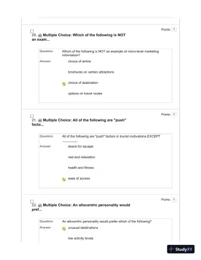 Tourism: The Business of Hospitality and Travel, 5th Edition Test Bank - Page 19 preview image